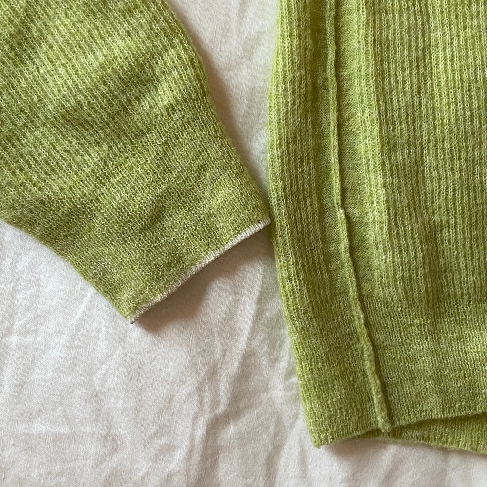 Acne Studios Lime Green Polo Knit Cardigan - Picture 5 of 5